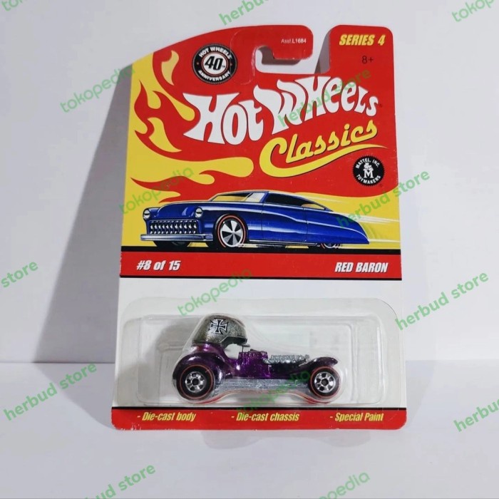 ✅COD Hot Wheels Hotwheels Classics Red Baron Purple Ungu 40Th Anniversary Berkualitas