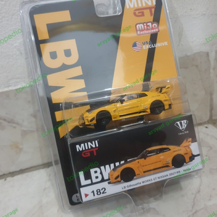 ✅New Diecast Mini Gt Lbwk Gt Nissan 35Gt Rr Yellow No 182 1:64 Blister Bisa Sameday