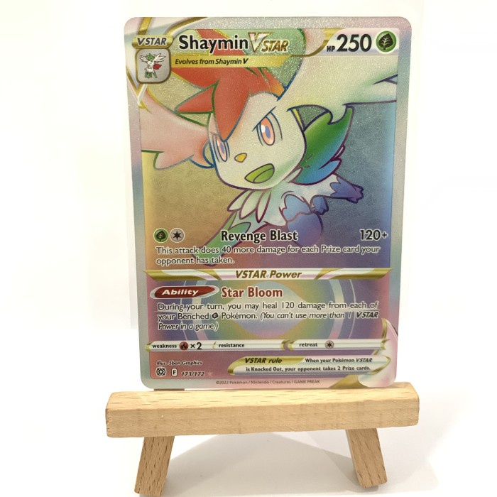 ✅New Pokemon Brilliant Stars - Shaymin Vstar Rainbow Hyper Rare 173/172 Diskon