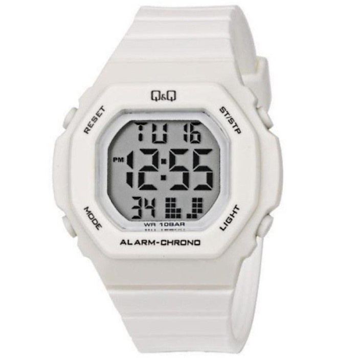 ✅Ori QQ Digital Jam Tangan Wanita Putih Strap Karet M137J002Y Original Bisa Gojek