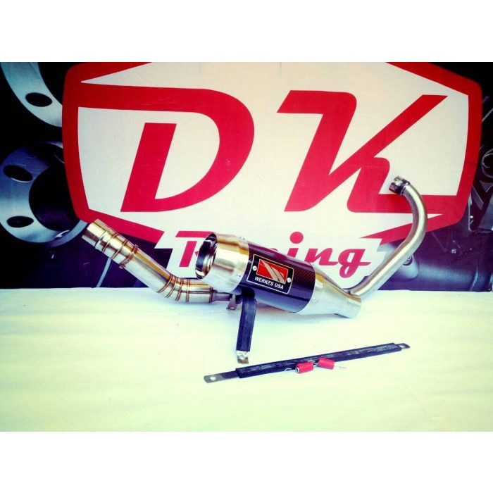✨New Knalpot Racing Werkes Carbon Suzuki Satria F150 Fulsystem High Peforma Terbaru