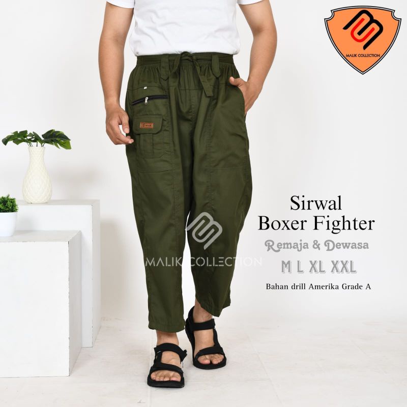 Celana Sirwal Komprang Sirwal Boxer Fighter MALIK Dewasa Laki Laki Panjang