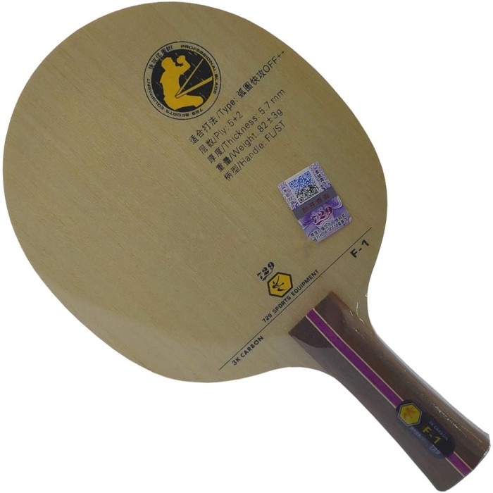 [New] Kayu Bet Pingpong Tenis Meja 729 F-1 Carbon Original Terbatas