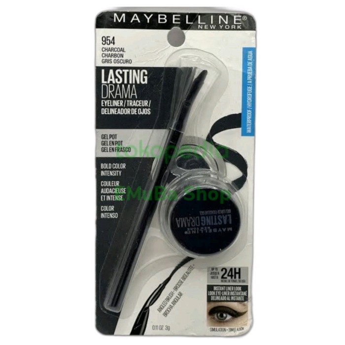 [Ori] Maybelline Eye Studio Lasting Drama Gel Eye Liner Eyeliner Usa - Black Berkualitas