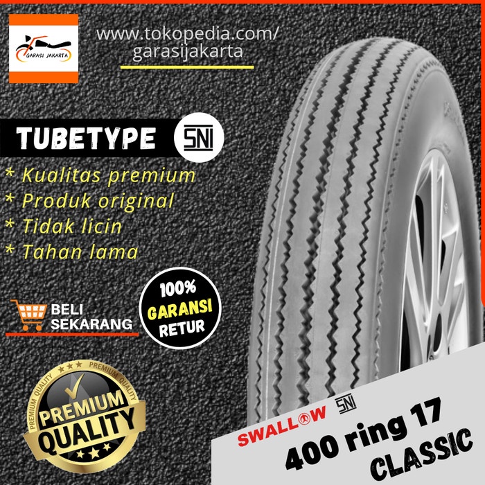 BAN LUAR MOTOR SWALLOW 400-17 RING 17 SB-135 CLASSIC SWALLOW ORIGINAL BEST QUALITY