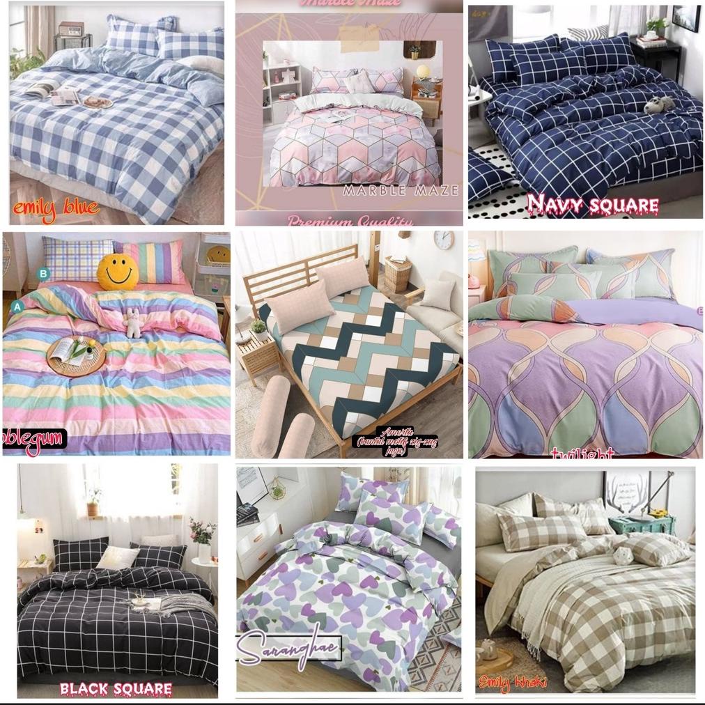 Kualitas no 1 Sprei motif kotak / sprei aesthetic korea series/sprei Emily motif kotak kotak ready