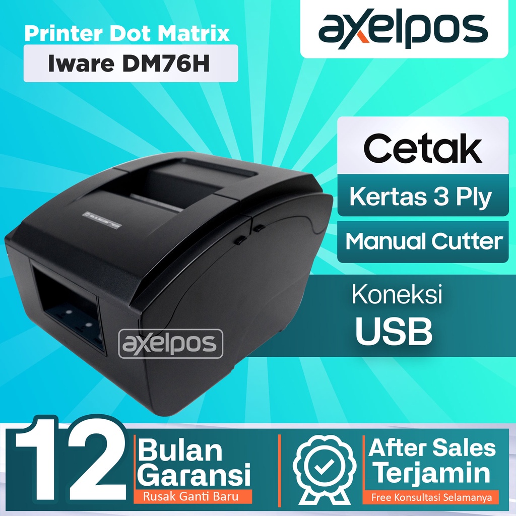 Printer Kasir Dot Matrix 76mm Iware DM-76H Koneksi Usb