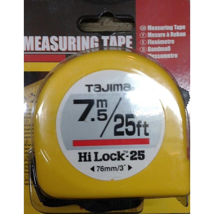 Tajima Hi-Lock Measuring Tape 5m - Meteran Baja Tahan Karat
