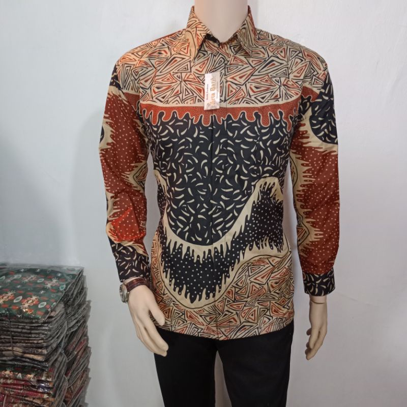 kemeja batik abstrak sinaran original arta batik super KODE 008 l kemeja batik pria lengan panjang l