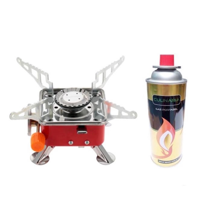 Set Kompor Mini Portable + Gas Alat Barbeque Bbq Bakaran