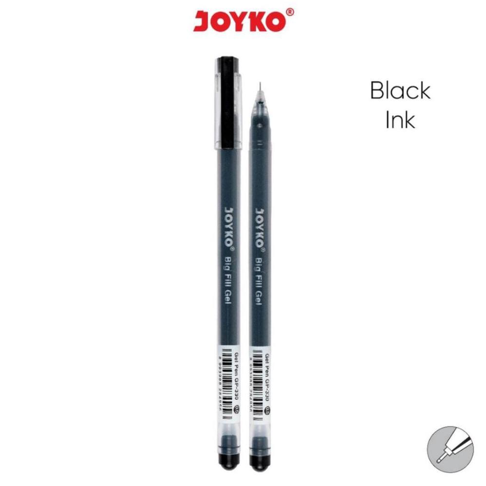 

(1 Biji) Joyko Bolpen Joyko GP-330 Big Fill Gel 0.5 Gel Pen Hitam