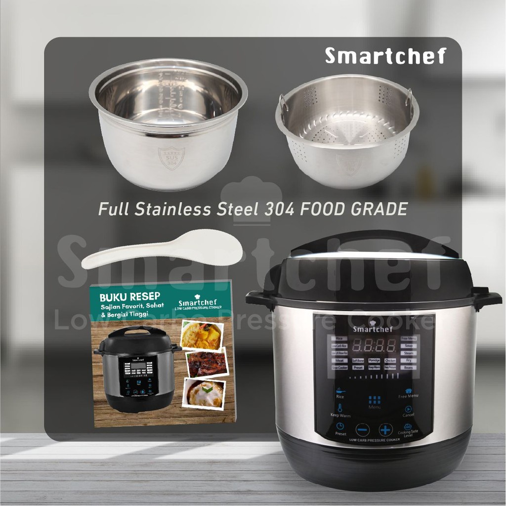 Smart Chef Low Carbo Pressure Cooker / Pressure Cooker Listrik / Presto Listrik / Garansi Res