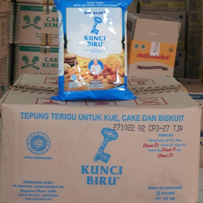 

terigu kunci biru 1 dus tepung Baru!!!