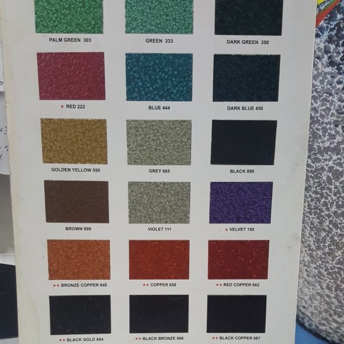 JM- Cat SEIV Paint Hammertone Warna Standar / 303 Palm Green