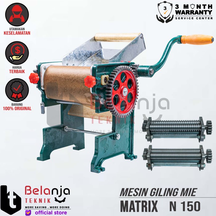 

✅Ready Matrix Mesin Giling Cetak Mie Manual Penggilingan Noodle Maker N 150 Berkualitas