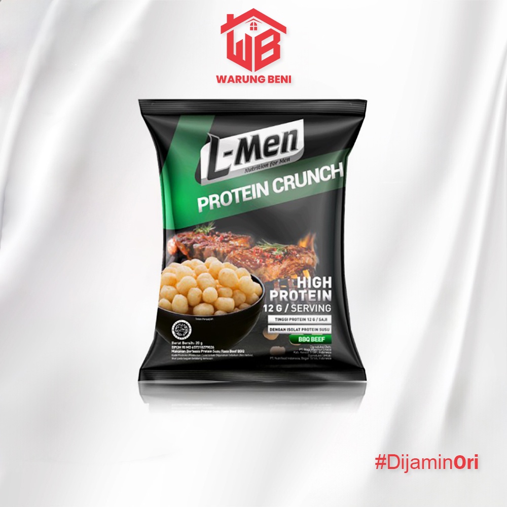 L-Men Protein Crunch Snack Tinggi Protein BBQ Beef 20 gr