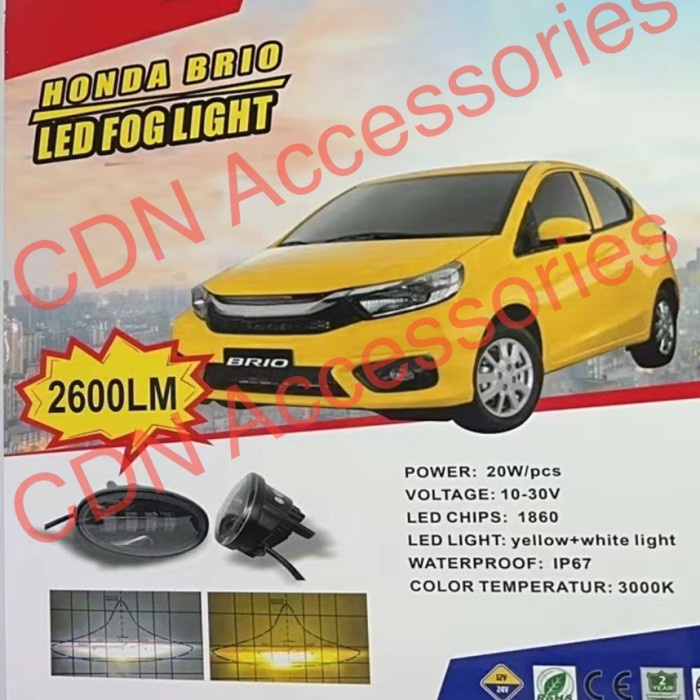 ✅Ori Foglamp Fog Lamp Lampu Kabut Led Honda Brio Putih Kuning White Yellow Limited