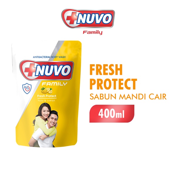 Nuvo Family Sabun Mandi Cair Kuning Fresh Protect Pouch 400 ml