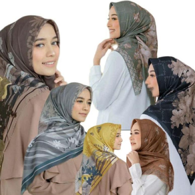 Original HIJAB SEGIEMPAT Denay Motif  printing / Jilbab Segiempat denai / Seragam Laser Cut / hijab lc part Termurah