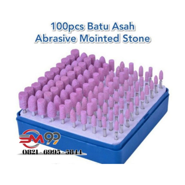 ✅New Ori Mata Bor Tuner Batu Asah Set 100 Pcs Abrasive Mointed Stone 3Mm Bisa Sameday