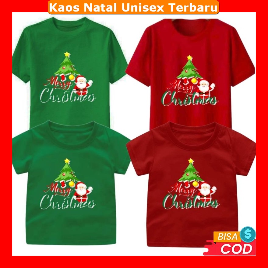 Bju Natal Couple Pasangan Kause Natalan Cewek Cowok Terbaru Baju Unisex Dewasa Naju Pendek Merry Chr