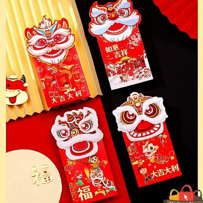 

Angpao Netral Panjang Isi 3 Angpau Barongsai Ampao Gantung Merah Tebal Berkualitas