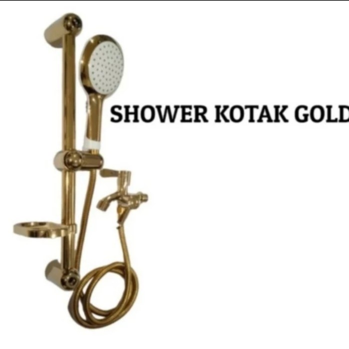 ✅Sale Paket Rail Shower Set Gold Kran Cabang Emas Model Toto/Tiang Shower Terbaru