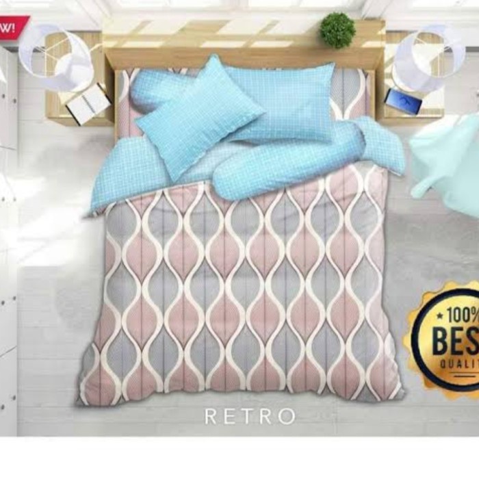 [New] Bedcover My Love Sprei Karet No 1 Uk 180X200X30 Motif Retro Terbatas