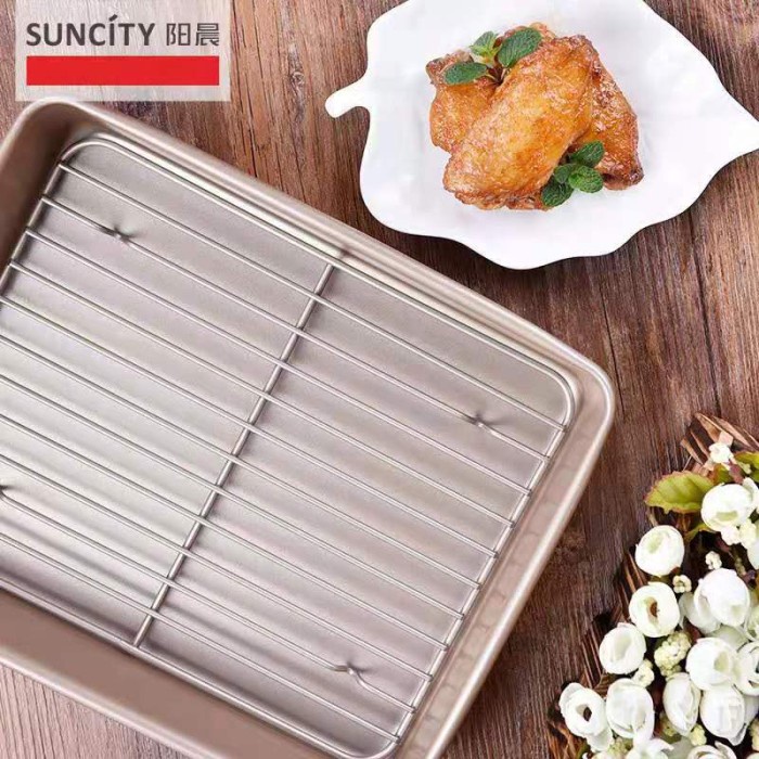 

✨Baru Suncity Baking Tray With Rack Set 13 Inch Roasting Baking Tray Pan Bisa Sameday