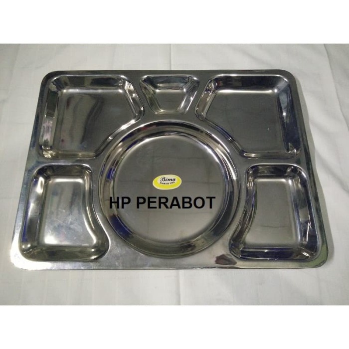 ✅Termurah Bima Lunch Food Tray / Nampan Stainless Steel 6 Bagian 1101 Limited