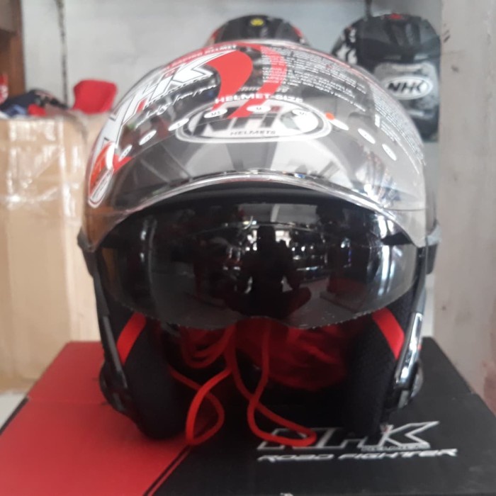 ✨New Helm Nhk Gladiator Motif Hawk Black/Orange Doff Terbaru