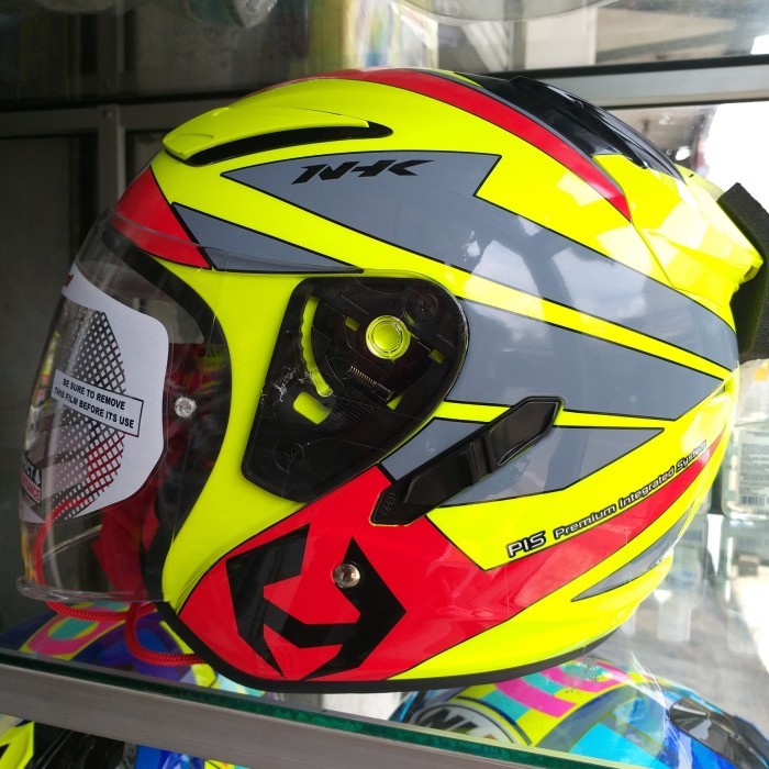 ✨New Helm Nhk R1 Motif Se Hijau Lis Merah Silver Bisa Gojek