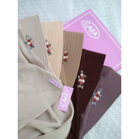 TERLARIS Original Rhea Produk Segitiga Instant by Aila Hijab Modern Sekali Slup Handmade Sulam Payet