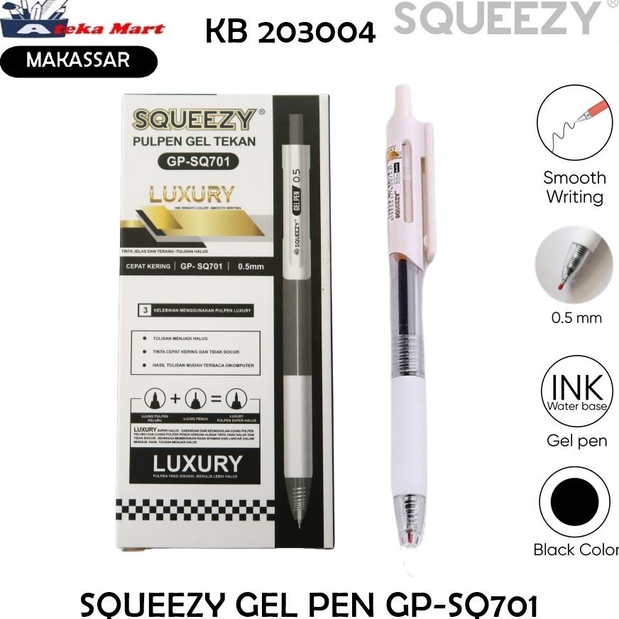 

ORIGINAL [BOX/12PCS] SQUEEZY GEL PEN GP-SQ701 PEN CETEK MURAH COD