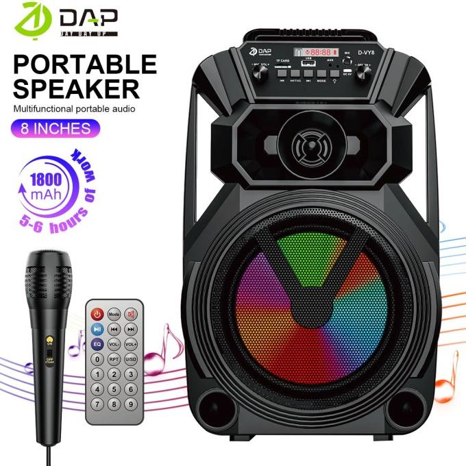 Speaker Bluetooth Karaoke Free Mic / Speaker Portable 8 Inch D-VY8 Termurah