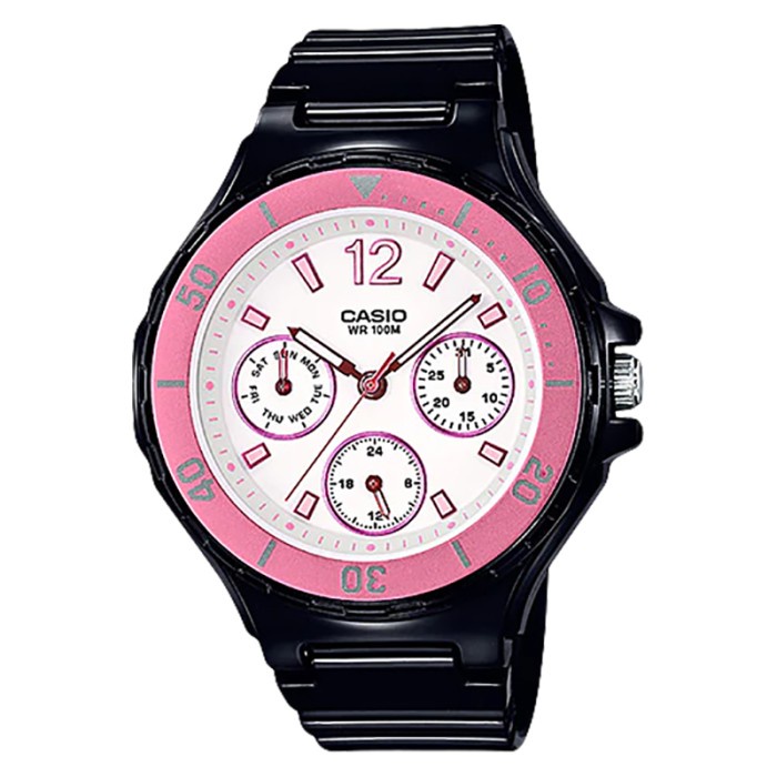 Casio LRW-250H-1A3VDF Ladies Analog White Dial Black Resin Strap