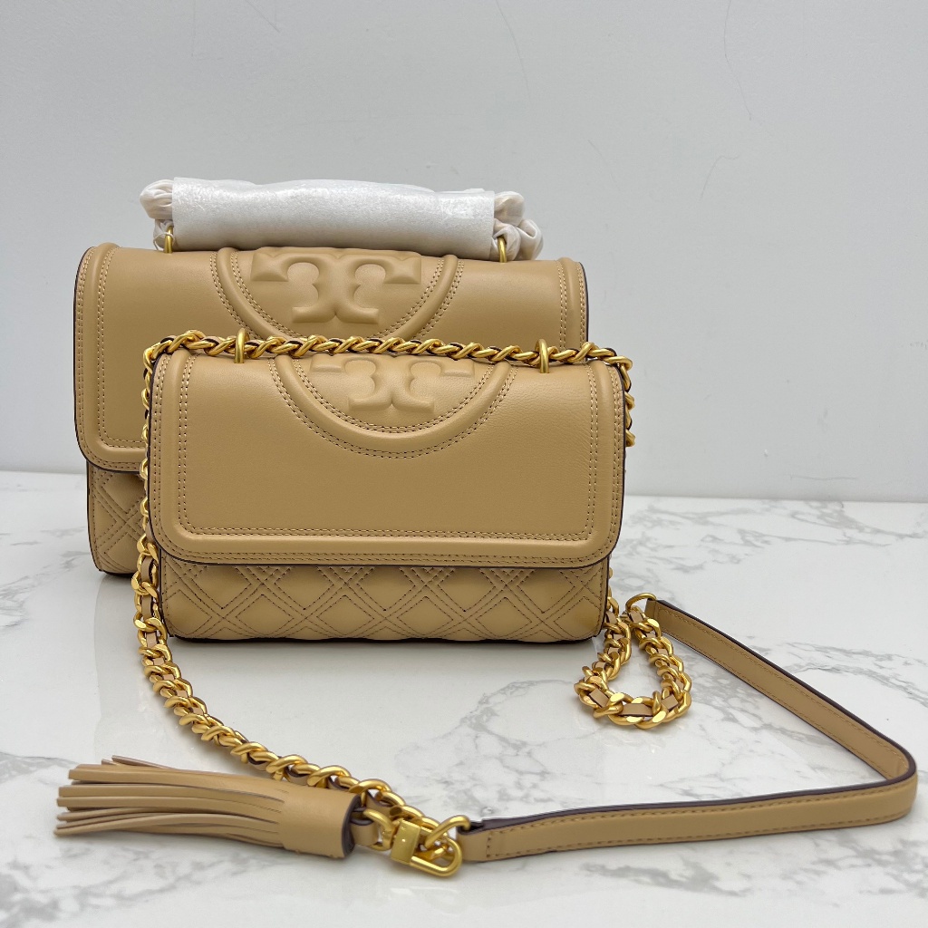 TORY BURCH Fleming 2 Sizes Desert Dunes Sheepskin Ringer Chain Bag TB Women's Shoulder Bag 76997/755
