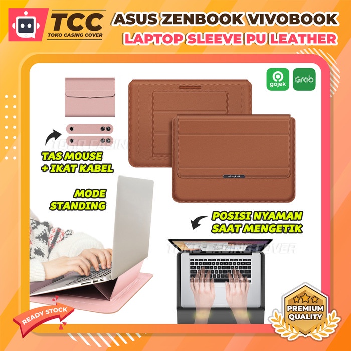 Terlaris Asus Vivobook Zenbook 14 15 Sarung Casing Stand Sleeve Case Tas Laptop