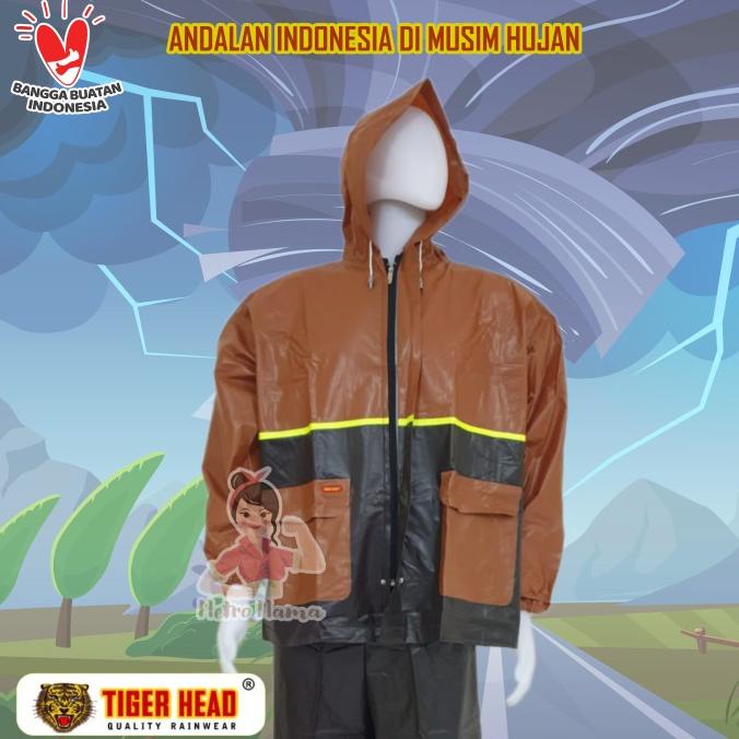 Jas hujan TIGER HEAD 68208 ORIGINAL Ada Kantong Jaket Celana