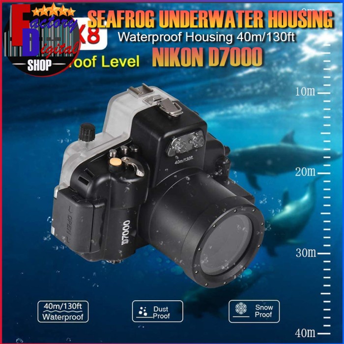 Promo Seafrog Underwater Waterproof Housing Case 40M/130Ft For Nikon D7000