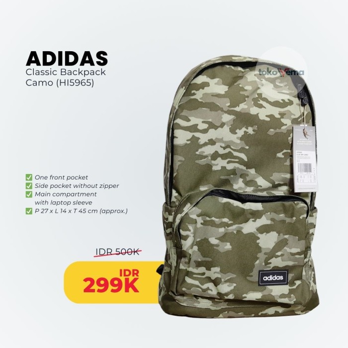 ✨Ready Tas Ransel Adidas Classic Backpack Camo Hi5965 Berkualitas