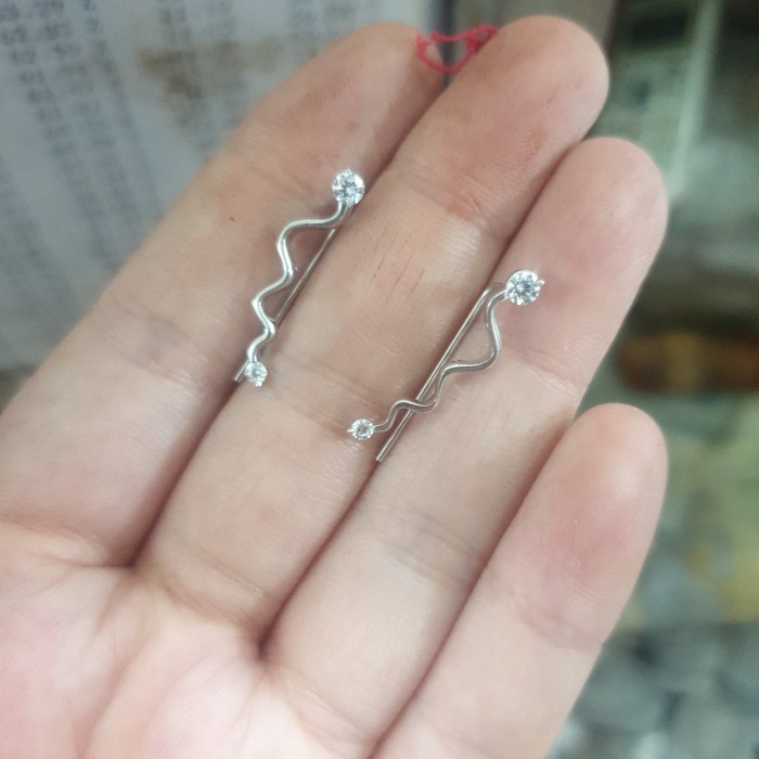 ✨Termurah Anting Tusuk Selip Climber Climbers Putih Ubs Emas Asli 375 8K Murah Limited