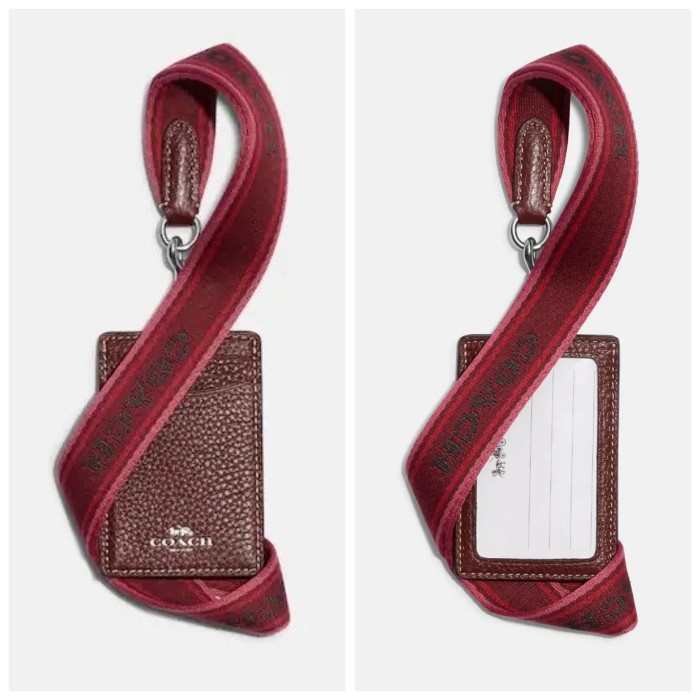

✨Sale Coach Id Lanyard Silver/Wine Multi Ch693 Diskon