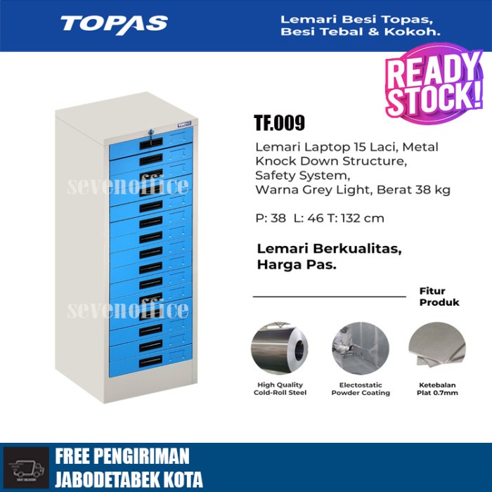 

✨Sale Lemari Besi Topas Tf 009 / Loker Laptop 15 Laci / Tempat Laptop Berkualitas