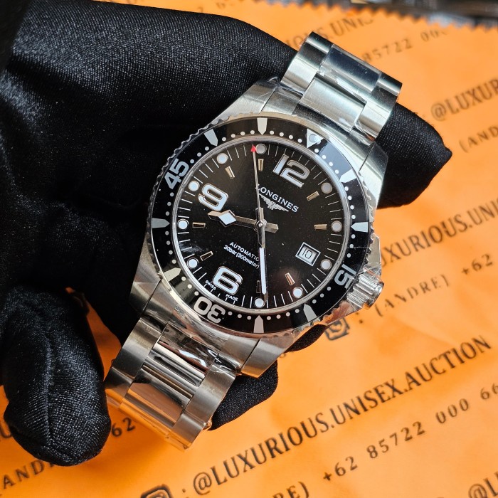 ✅Termurah Jam Tangan Longines Hydroconquest 41 Mm Black Dial Ref.L3.742.4.56.6 Terbaru