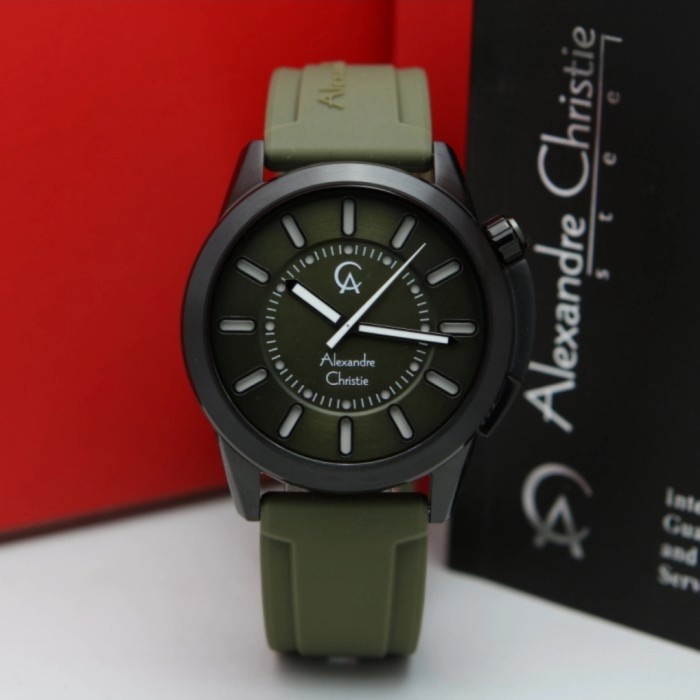 ✅Sale Jam Tangan Pria Alexandre Christie Ac8632 - Ac 8632 Green Black Bisa Sameday