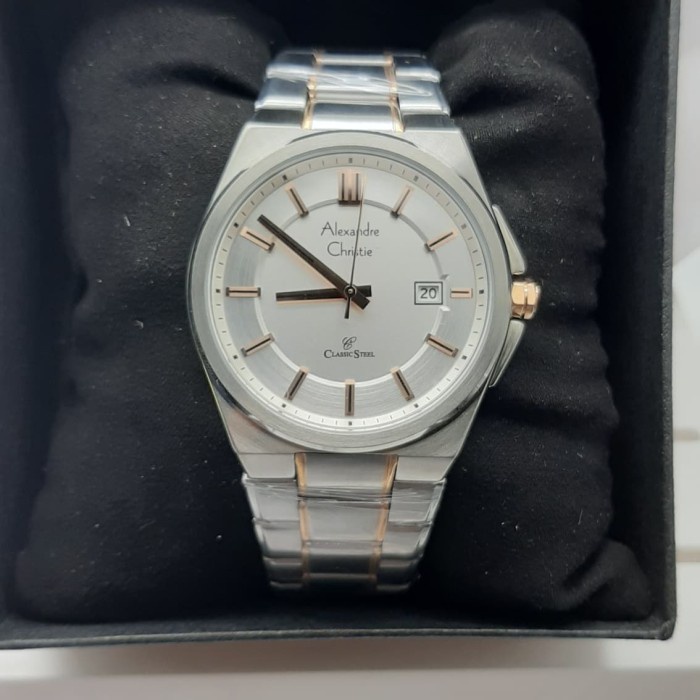 ✅Sale Alexandre Christie Pria Ac 8506 Md Original  Silver Combi Rosegold  Terbatas