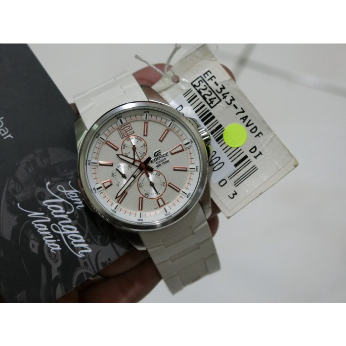 ✅Sale Jam Tangan Casio Edifice Ef-343-7Avdf Original Ef-343 Rubber Bisa Gojek