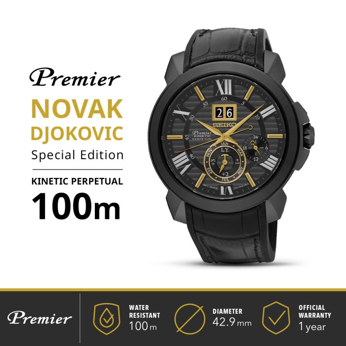 ✅Original Jam Tangan Pria Seiko Premier Kinetic Djokovic Edition Snp145P1 Limited
