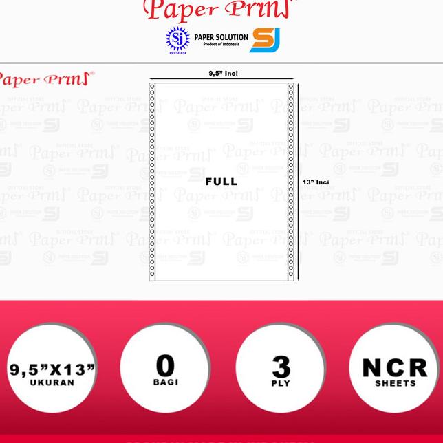 

Paperpryns Kertas Continuous Form 3PLY NCR FOLIO 9,5" x 13" |Top|Best